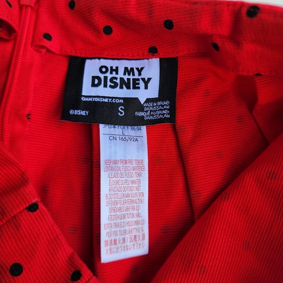 Oh My Disney Minnie Mouse Girls Pleated Skirt Red Black Polka Dot Size S - Picture 7 of 13